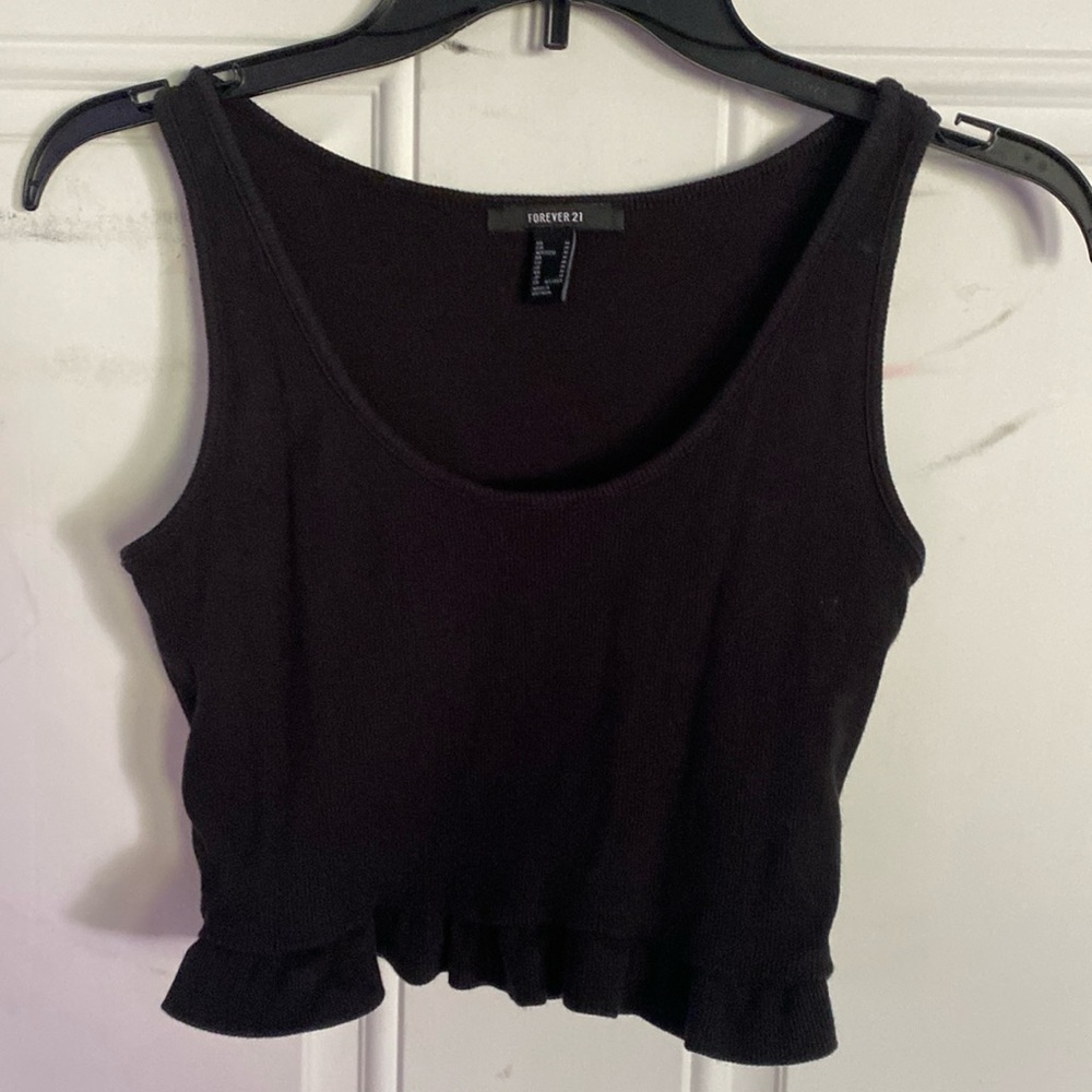 Forever 21 Cropped black tank.  Size Medium color black.